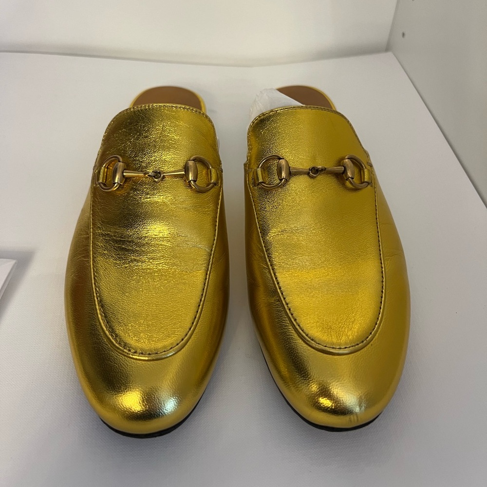Gold Gucci mule